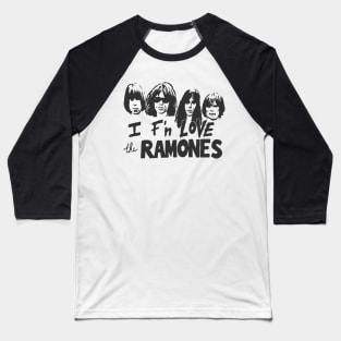 RAMONES LOVE IN HEART PREMIUM DESIGN Baseball T-Shirt